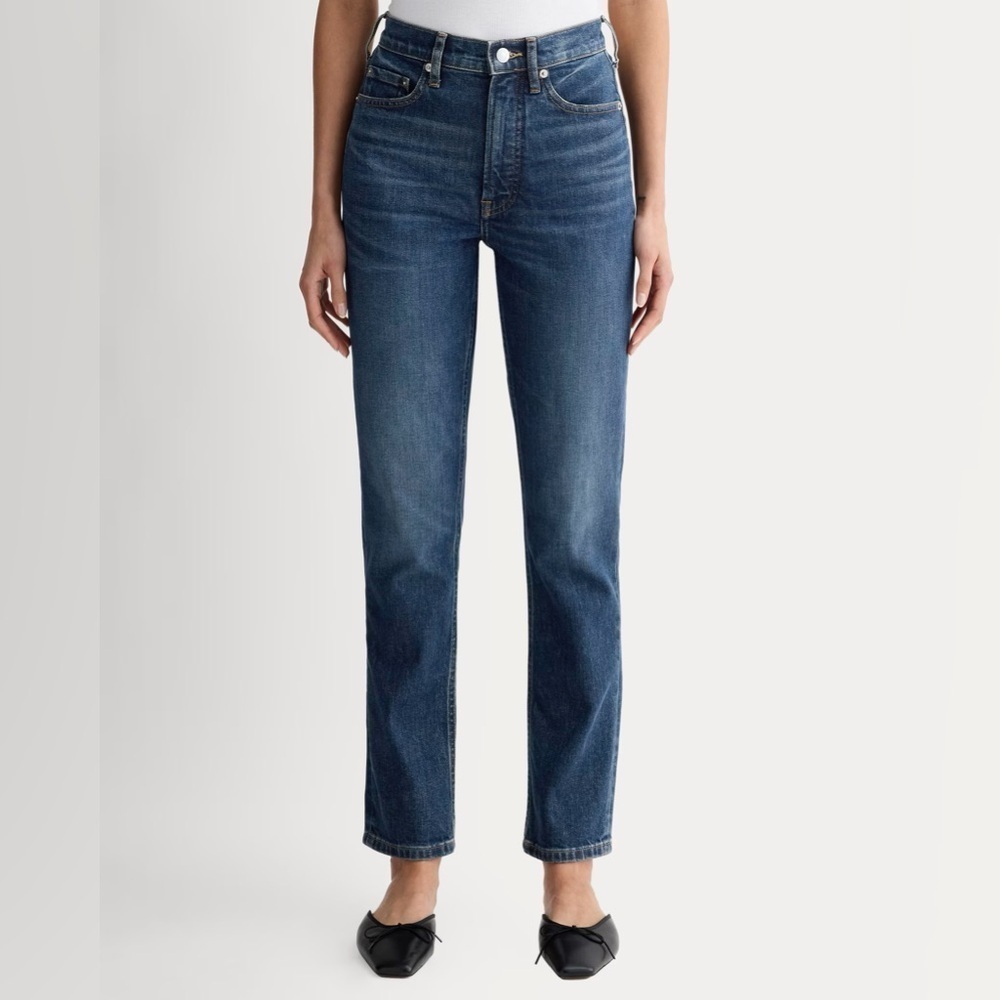 Everlane Women's The Original Cheeky Straight Leg Jeans in Deep Blue Size 25